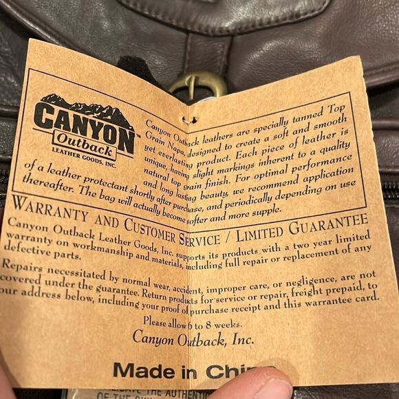 VTG Canyon Outback Leather Goods Inc. genuine Leather Backpack NWT Napa Leather main image 6